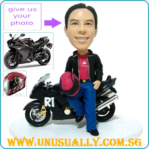 Full Custom 3D Caricature Biker Bobblehead Figurine